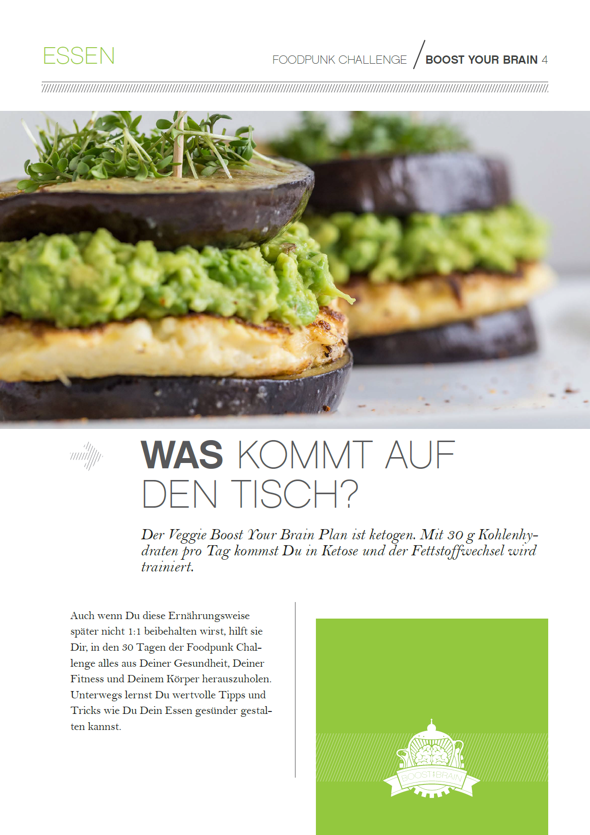 Boost Your Brain Veggie 2000 kcal, 30 Tage vegetarischer Keto Ernährungsplan